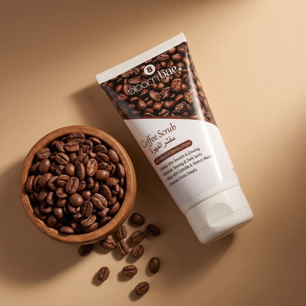 Bloombae coffee face scrub for removing dead skin cells and dirt